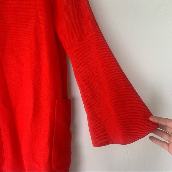 Zara Red Orange Bell Sleeve Snap Button Jacket - Picture 14 of 15
